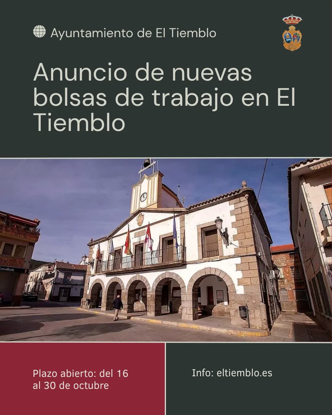 📢 ¡Abierto el plazo para formar parte de las bolsas de trabajo del Ayuntamiento!